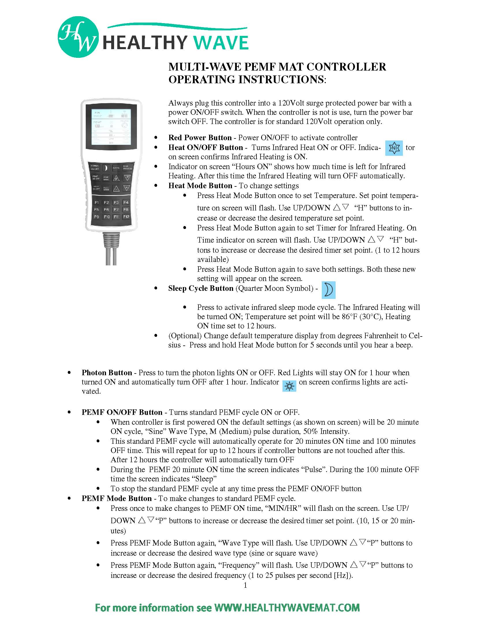 Multi Wave Controller Instructions